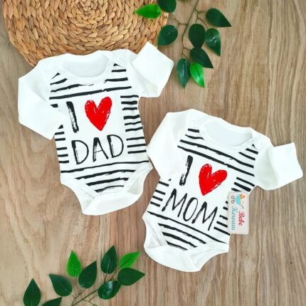 Mom Dad  Mevsimlik İkili Çıtçıtlı Badi Takım