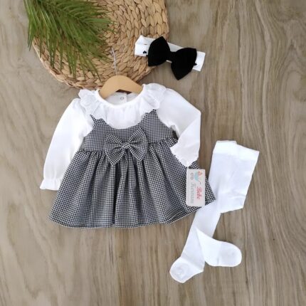 Melek Kanatlı %100 Pamuklu Kız Bebek Elbisesi