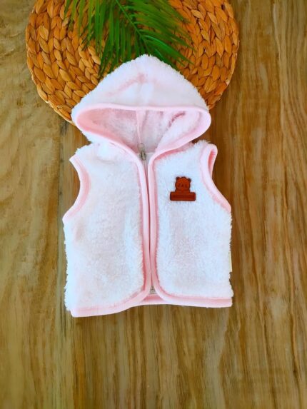 Peluş Kapüşonlu Kışlık Yelek