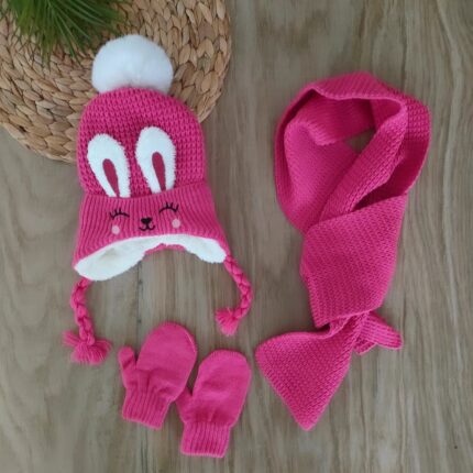 Polar Yünlü Kışlık Bere Atkı Eldiven Set