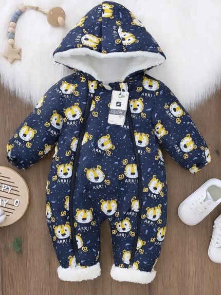 Çift Fermuarlı Kışlık Kapüşonlu Su geçirmez Kozmonot Tulum