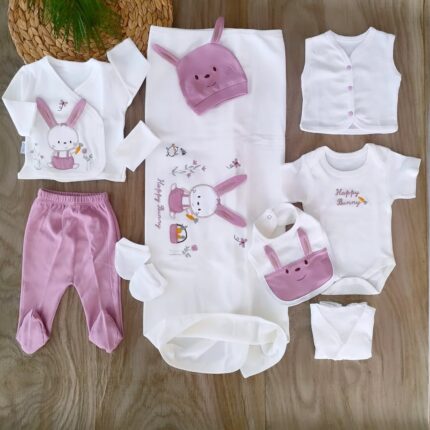 Uzun Kulaklı Tavşan 10 Parça Hastane Çıkışı Zıbın Takımı