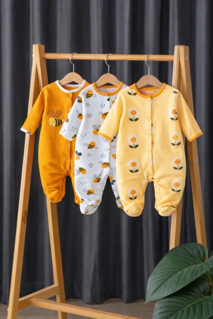 Arılı %100 Pamuk 3'lü Tulum Seti