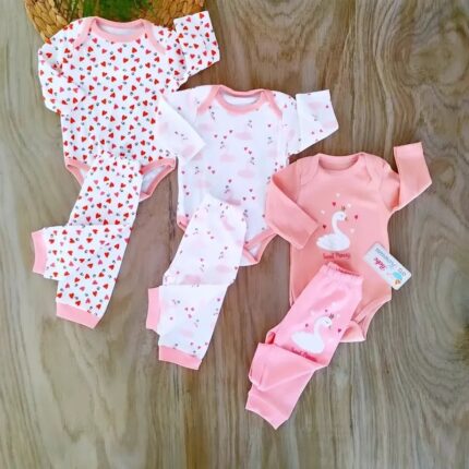 %100 Pamuklu Kuğu Çıtçıtlı Badi Takım