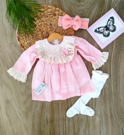 Fisto Dantel detaylı Bayramlık Kombin Elbise Takım