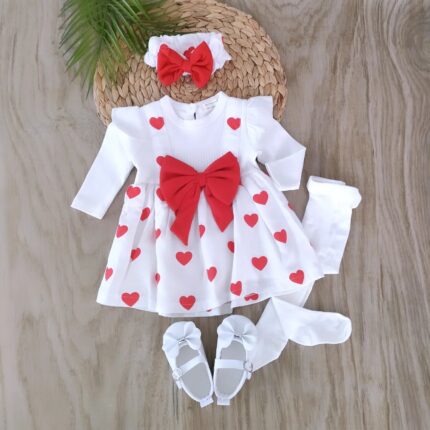 Büyük Kalpli %100 Pamuk Bayramlık Kombin