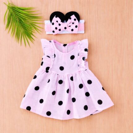 Puanlı Yazlık Müslin Kumaş Elbise Takım