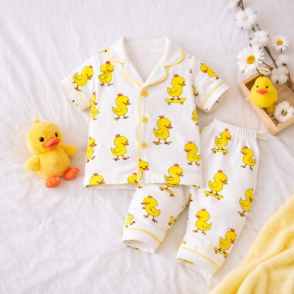 %100 Pamuklu Yazlık Gecelik Pijama Takımı