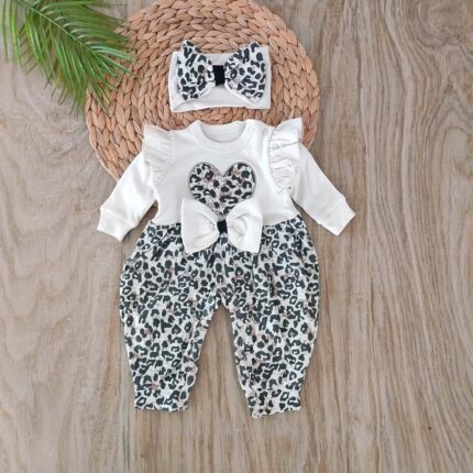 %100 Pamuklu Mevsimlik Leopar Tulum Seti