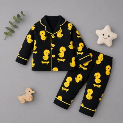%100 Pamuklu Mevsimlik Ördek Pijama Takımı