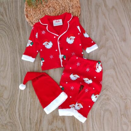 %100 Pamuklu Kışlık 3'lü Pijama Takımı